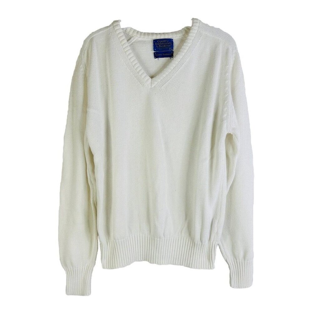 Vintage 90s Pendleton Cotton V Neck Sweater